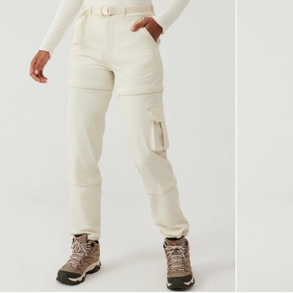 Outdoor Voices Cream Straight Leg Cargo Pants